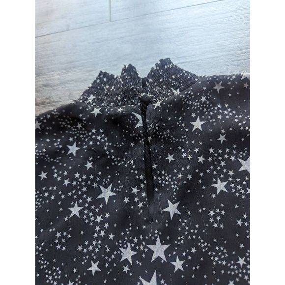 ModCloth Baez for Days Star Printed Smocked Neck Sheer Sleeve Dress - Picture 6 of 8